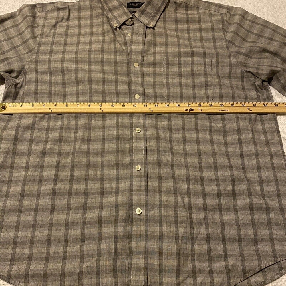Dockers Stain Defender Gray Plaid Button Down Men’s Shirt Size XL Preppy - Picture 11 of 16